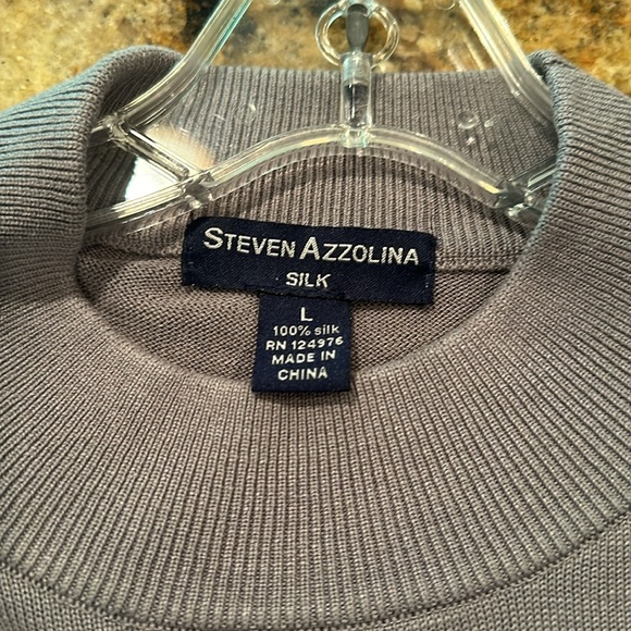 Men’s Steven Azzolina Silk Long Sleeve Lightweight Sweater Size L - Picture 3 of 4